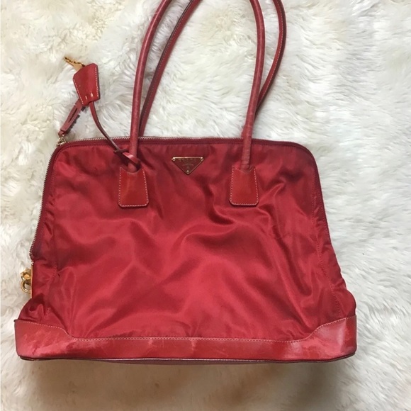 Prada red nylon/shoulder bag - Picture 3 of 10